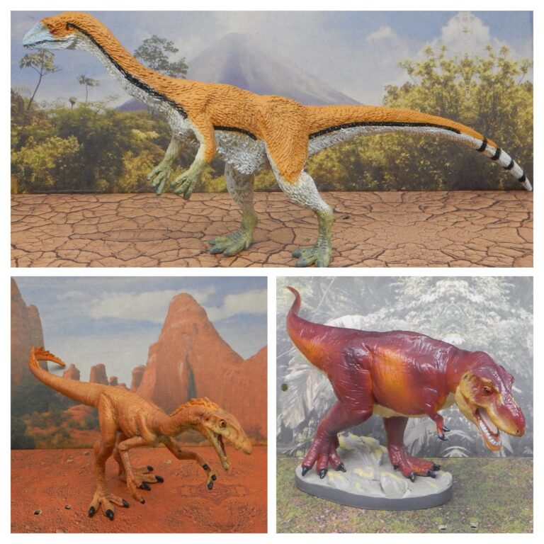 Read more about the article Vault Tales 143 ToyTrio Tawa, Coelophysis, Tyrannosaurus