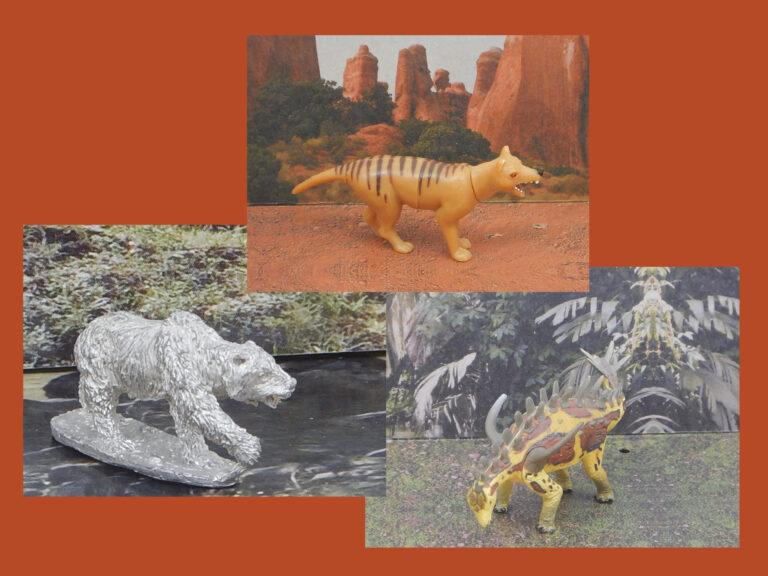 Read more about the article Vault Tales 166 ToyTrio Huayangosaurus, Cave Bear, Thylacine