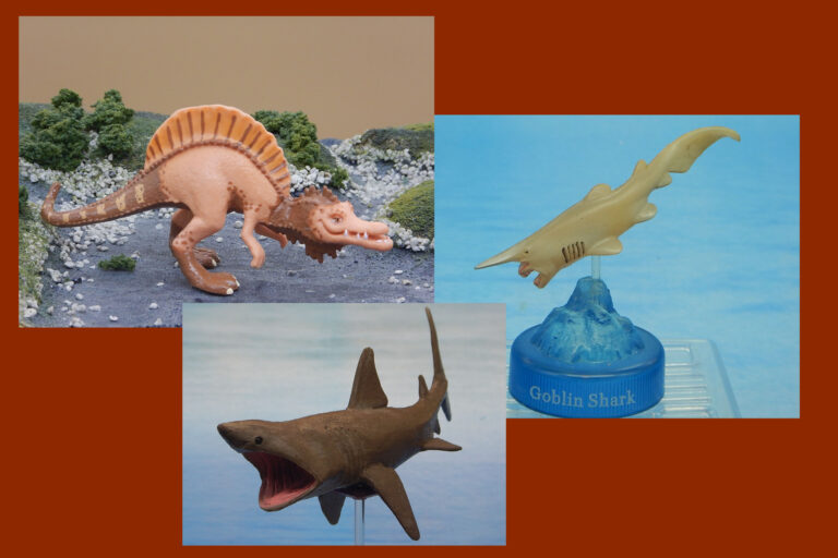 Read more about the article Vault Tales 177 ToyTrio Goblin shark, Spinosaurus, Basking Shark