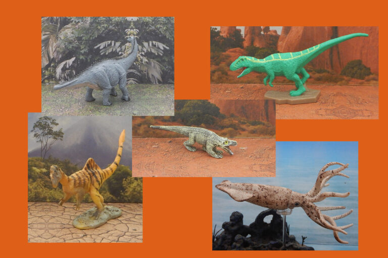 Read more about the article Vault Tales 201 FigureFrenzy Apatosaurus, Carcharodontosaurus, Saurosuchus, Concavenator, Belemnites