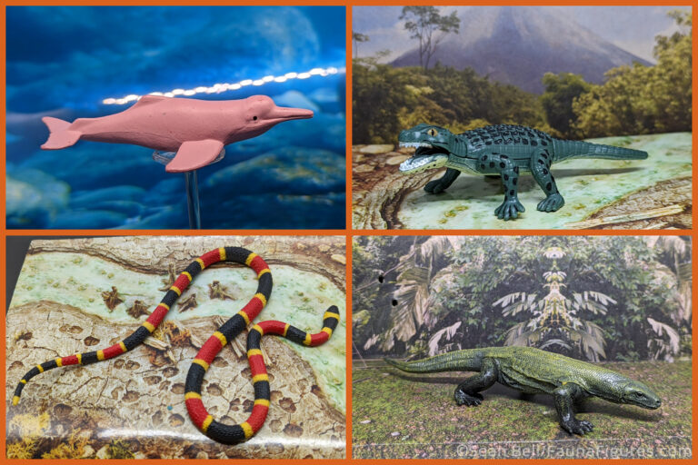 Read more about the article FigureFrenzy 297 River dolphin, Komodo dragon, Coral snake, Mekosuchine